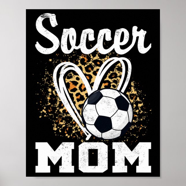 Soccer Mom Leopard Heart  Poster (Front)