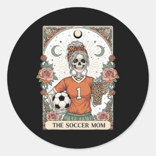 Soccer Mom Skeleton Tarot Card Soccer Mama Mother' Classic Round Sticker