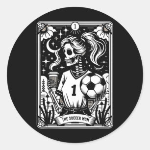 Soccer Mom Soccer Mum Tarot Card _1  Classic Round Sticker