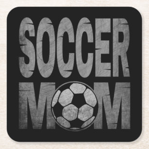 SOCCER MOM SQUARE PAPER COASTER