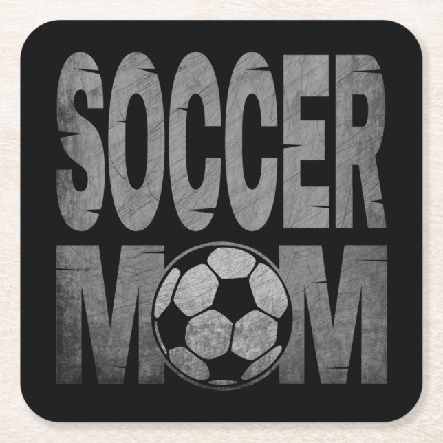 SOCCER MOM  SQUARE PAPER COASTER (Front)