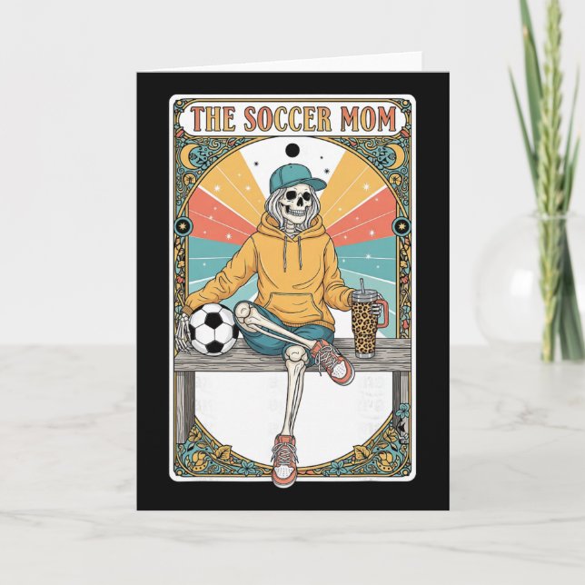 Soccer Mom Tarot Card Skeleton Coffee Byll Sidelin (Front)