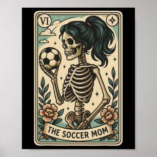 Soccer Mom Tarot Card Skeleton Mothers Day Mama Poster