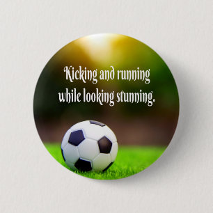 Soccer Motivational Inspirational Green Field 6 Cm Round Badge