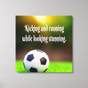 Soccer Motivational Inspirational Green Field Canvas Print