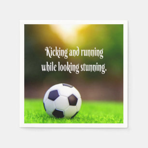 Soccer Motivational Inspirational Green Field Napkin