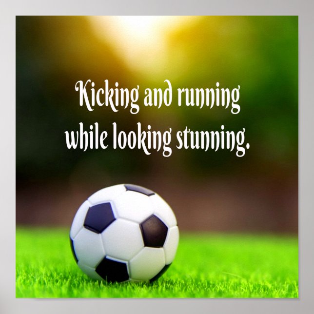 Soccer Motivational Inspirational Green Field Poster (Front)