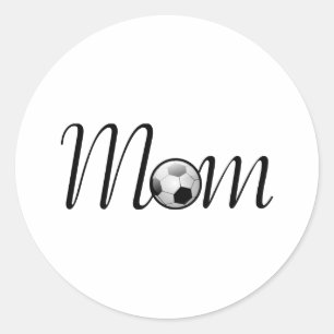 Soccer Mum Black Classic Round Sticker