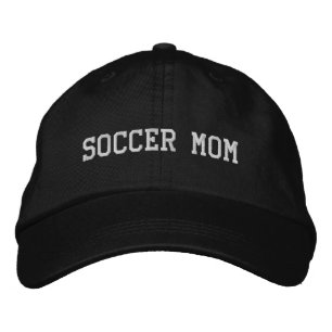 Soccer Mum black white custom text modern sports Embroidered Hat