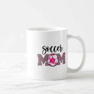 Soccer Mum Breast Cancer Awareness Pink Ribbon Leo Coffee Mug