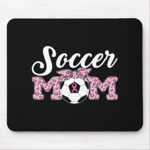Soccer Mum Breast Cancer Awareness Pink Ribbon Leo Mouse Pad