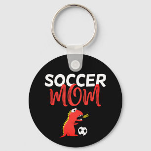 Soccer mum cute T-Rex dinosaur Key Ring
