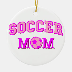 Soccer Mum Drawing And Text All Pink Ceramic Ornament