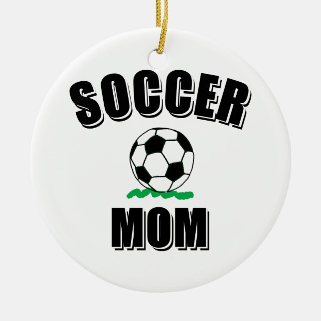 Soccer Mum Drawing And Text Ceramic Ornament (Front)
