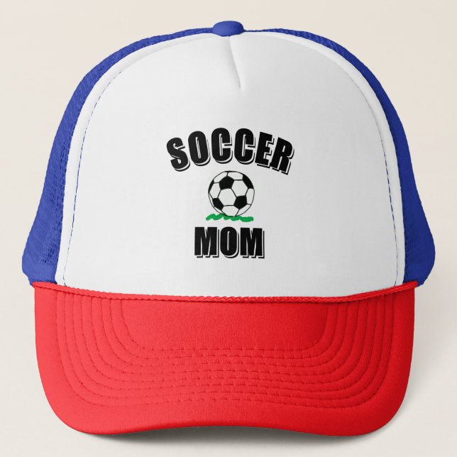 Soccer Mum Drawing And Text Trucker Hat (Front)