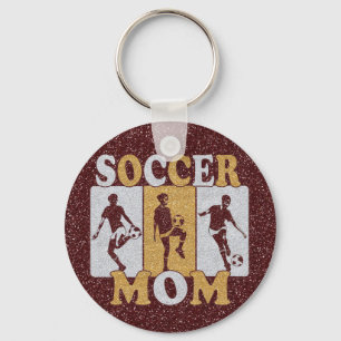 Soccer Mum Glitter Effect Key Ring