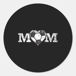 Soccer Mum Heart Simple Fan   Classic Round Sticker
