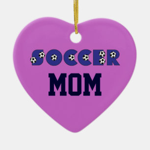 Soccer Mum in Blue Ceramic Ornament