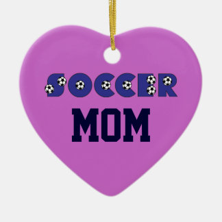 Soccer Mum in Blue Ceramic Ornament