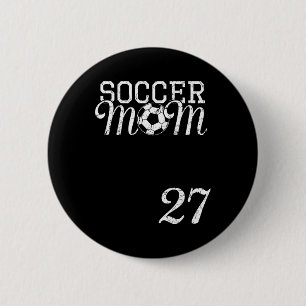 Soccer Mum Jersey Number 27 Favourite Player #27 T 6 Cm Round Badge