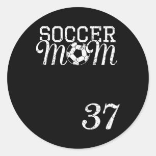 Soccer Mum Jersey Number 37 Favourite Player #37 T Classic Round Sticker