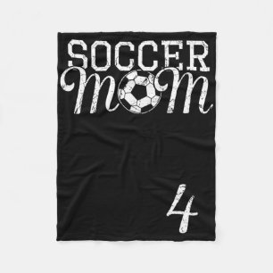 Soccer Mum Jersey Number 4 Favourite Player #4 Tea Fleece Blanket
