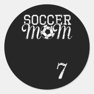 Soccer Mum Jersey Number 7 Favourite Player #7 Tea Classic Round Sticker