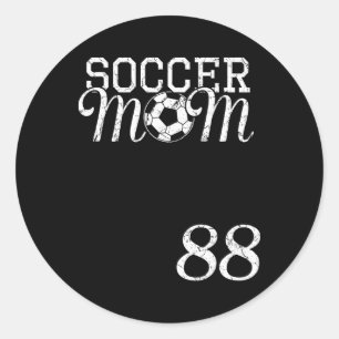 Soccer Mum Jersey Number 88 Favourite Player #88 T Classic Round Sticker