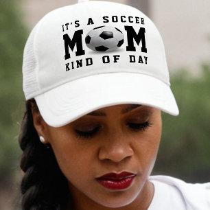 Soccer Mum Kind of Day Black Trucker Hat