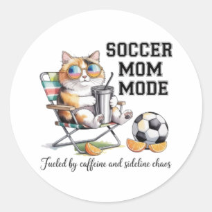 Soccer Mum Mode Cat Sticker - Funny Sideline Chaos