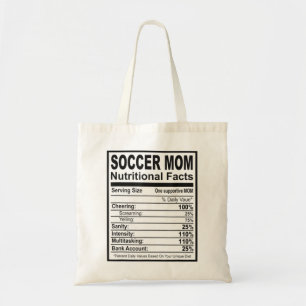 Soccer Mum Nutritional Facts Tote Bag