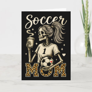 Soccer Mum Skeleton Coffee Leopard Style Vintage H Card
