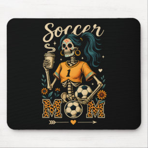 Soccer Mum Skeleton Coffee Leopard Style Vintage H Mouse Pad