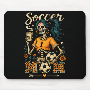 Soccer Mum Skeleton Coffee Leopard Style Vintage Mouse Pad