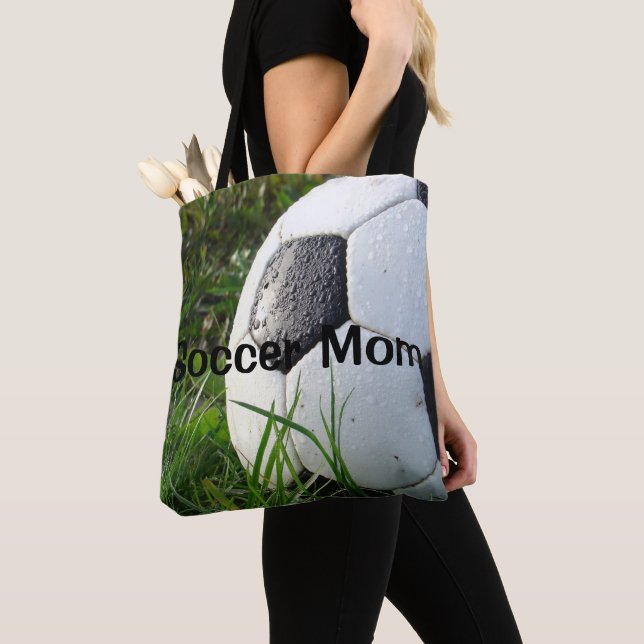 Soccer Mum Sports Shopping Tote Bag (Close Up)