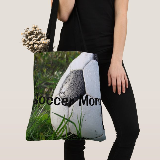 Soccer Mum Sports Shopping Tote Bag (Close Up)
