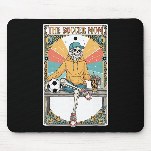 Soccer Mum Tarot Card Skeleton Coffee Byll Sidelin Mouse Pad (Front)