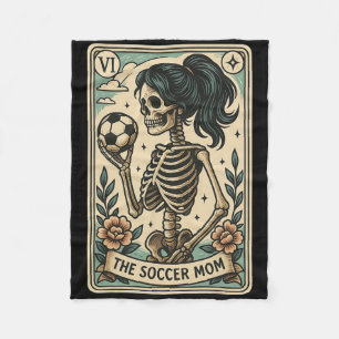 Soccer Mum Tarot Card Skeleton Mothers Day Mama Fleece Blanket