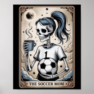 Soccer Mum Tarot Card, Vintage Halloween Soccer Ma Poster