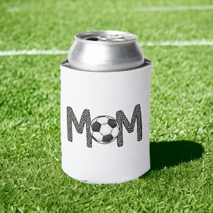 Soccer Mum Trendy Polka Dot Soccer Ball Custom Can Cooler
