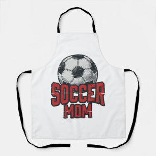 Soccer Mum Vintage Distressed Sports Shirt Design_ Apron