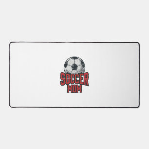 Soccer Mum Vintage Distressed Sports Shirt Design_ Desk Mat