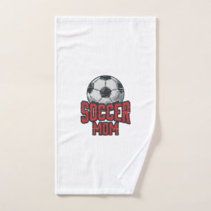 Soccer Mum Vintage Distressed Sports Shirt Design_ Hand Towel