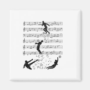 Soccer Music Footbyll Sport Note Clef Musician Magnet