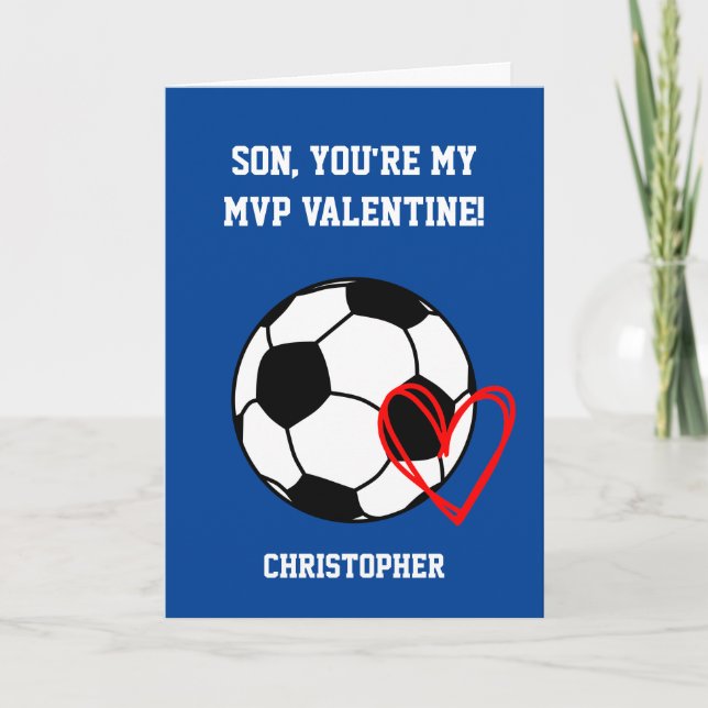 Soccer MVP Valentine's Day Son Card (Front)