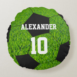Soccer Name & Number Round Cushion