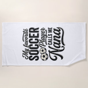 Soccer Nana Vintage Engraving Family Player Shirt_ Beach Towel