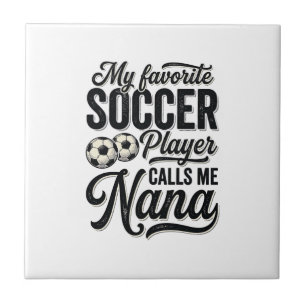 Soccer Nana Vintage Engraving Family Player Shirt_ Ceramic Tile