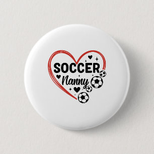 Soccer Nanny Heart Soccer Player Nanny 6 Cm Round Badge