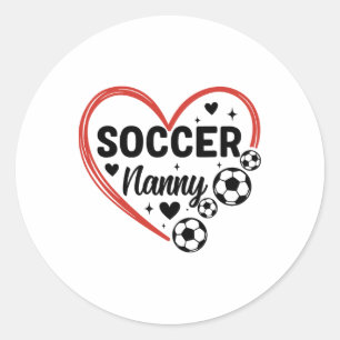 Soccer Nanny Heart Soccer Player Nanny Classic Round Sticker